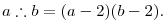 
a\therefore b=(a-2)(b-2).
