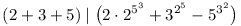 (2+3+5) \mid \big(2 \cdot 2^{5^3} + 3^{2^5} - 5^{3^2}\big)