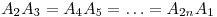 A_2A_3=A_4A_5=\ldots = A_{2n}A_1
