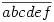 \overline{abcdef}