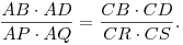 
\frac {AB\cdot AD} {AP\cdot AQ} = \frac {CB\cdot CD} {CR\cdot CS} .
