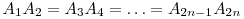 A_1A_2=A_3A_4=\ldots =A_{2n-1}A_{2n}
