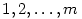 1,2,\ldots,m